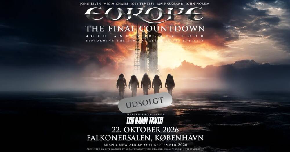EUROPE: 40th Anniversary Tour - The Final Countdown // Falkonersalen // 22. oktober // Venteliste